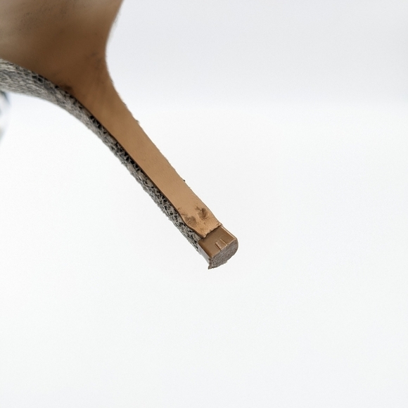 Express black & off white snake print open side stiletto heel 10 - Picture 7 of 10